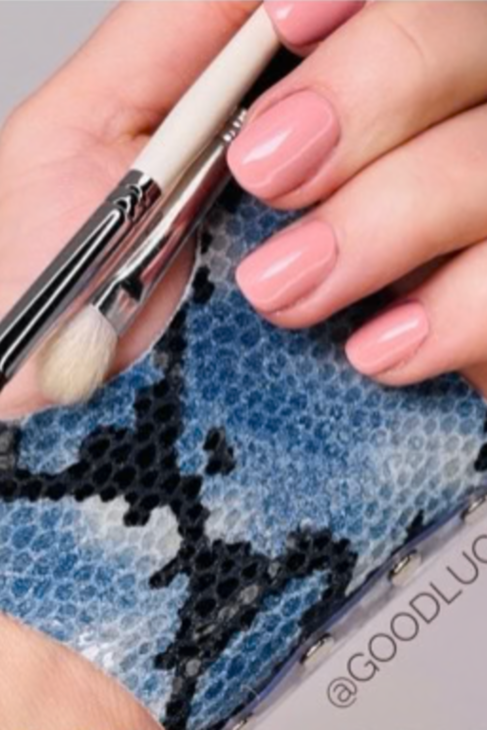 Glove Palette ® Leather blue snake